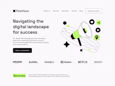 Wix Studio Landing Page for Positivus - A Marketing Agency
