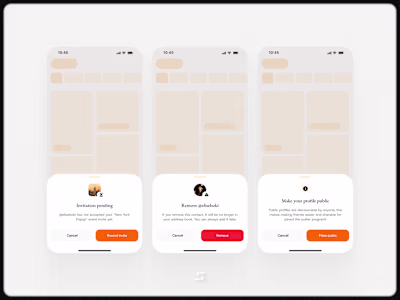 Overlay mobile screen designs.