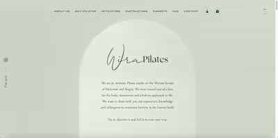 WiraPilates - Created Minimalistic Page with Custom Calendar
