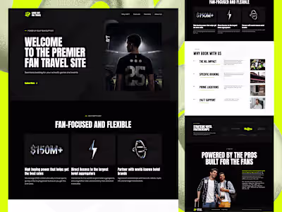 Landing Page Design for Game Day Fan Travel