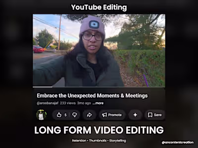 YouTube Content Editing + Channel Growth (@aroobanajaf1)