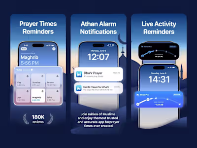 Athan Pro Screenshots Design