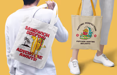 Surfing Retro Characters