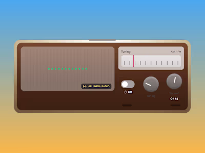 Minimal Vintage Radio by Om Adhavan in MagicPath