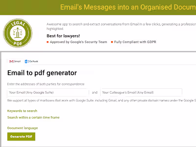 Tool to Extract Emails And Chats Into A Neat PDF