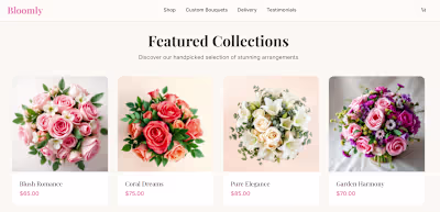 Bloomly Landing Page Design