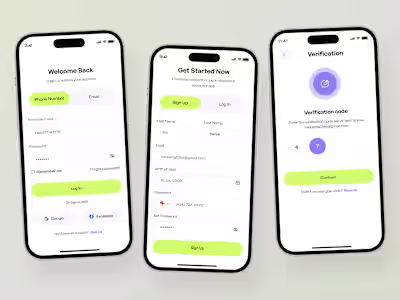 App Authentication Page Design