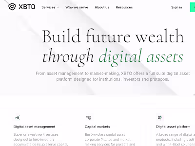 Webflow development for XBTO