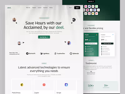 SaaS Landing Page Design - deel.