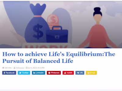 How to achieve Life's Equilibrium:The Pursuit of Balanced Life