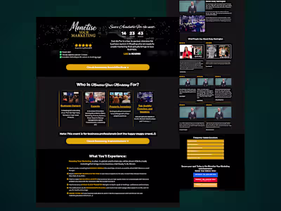 Landing Page Design completed on gohighlevel