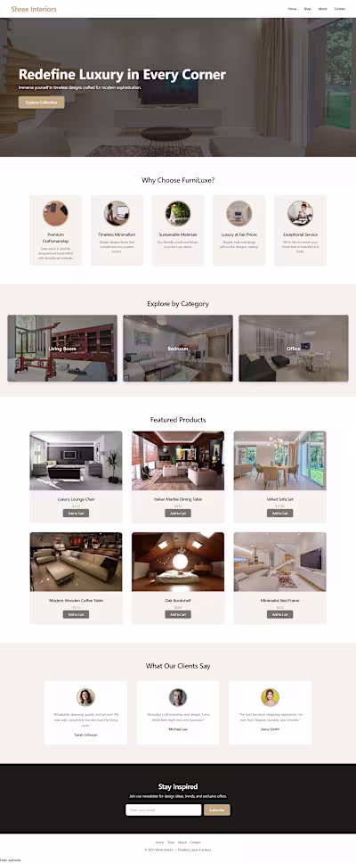 Recently Developed Landing Page