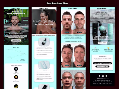 Man Up Post-Purchase Email Flow