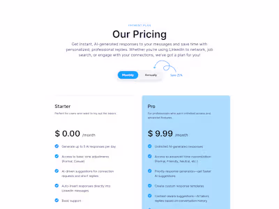 Pricing Page Design