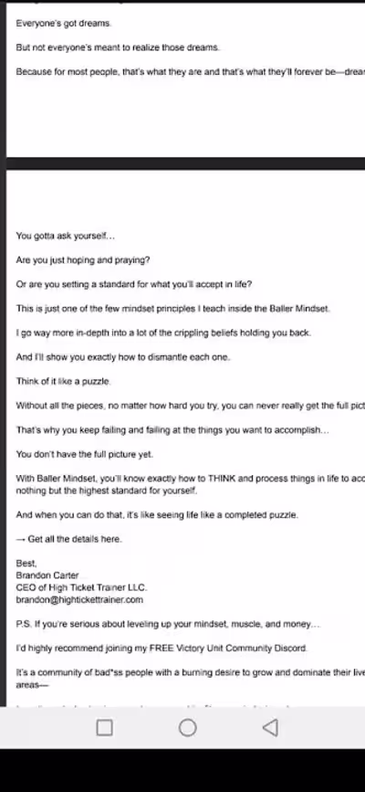 Email copy that includes free value