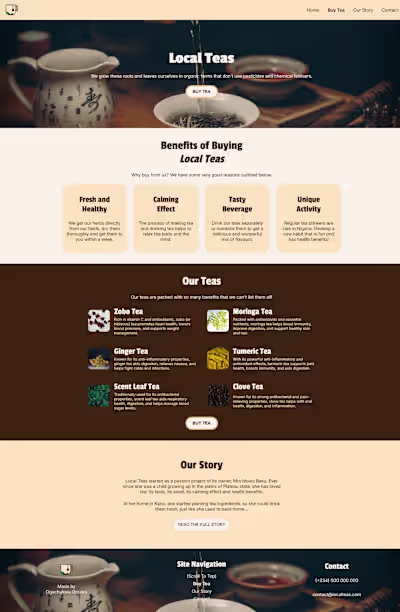 Local Teas website