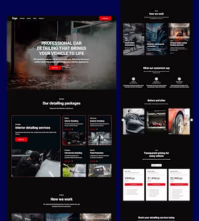 🚗 Car Detailing Website Design Crafted a sleek, conversion-...