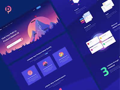 Web design for Pinbin, a Product Management Framework