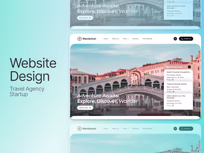 Website Design for Travel Agency Startup