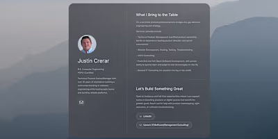 Justin Crerar Landing Page