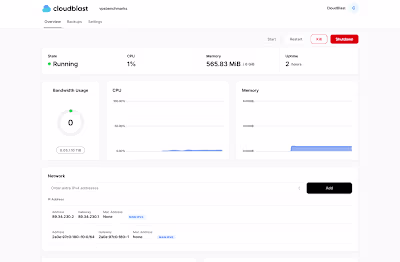 Cloud Hosting Control Panel