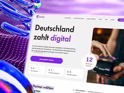 Website Design for Deutschland zahlt digital (Mastercard x Visa)