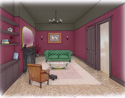 Interior design concept and illustration - living room