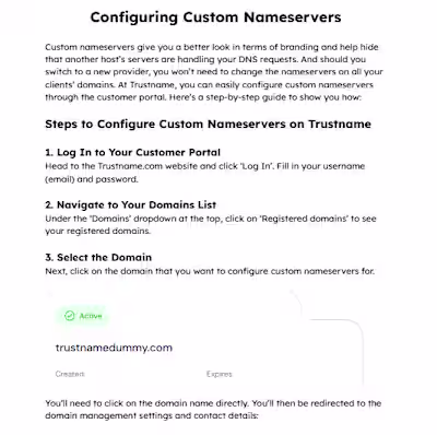 Help center writer for Trustname.com