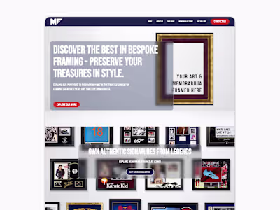 Memorabilia landing page