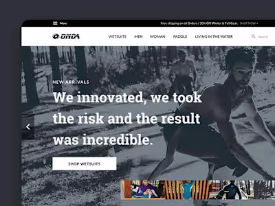 ONDA Wetsuits - Ecommerce Redesign B2C