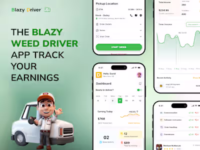 Blazy Weed Driver – Delivery Driver App UI/UX Design