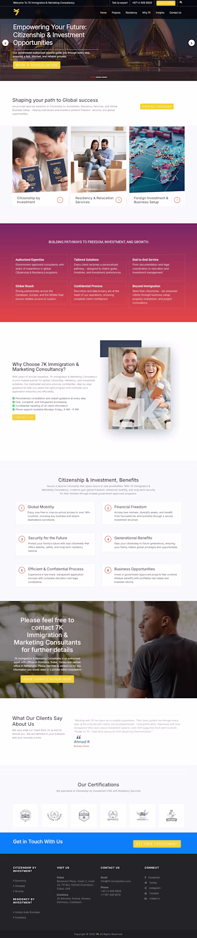 Designed a new website for a Immigration Consultation agency...