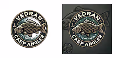 AI-assisted logo design for a carp fishing brand.