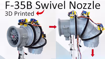 How I Designed F35-B swivel nozzle ? 3D Printed | Thrust test -…