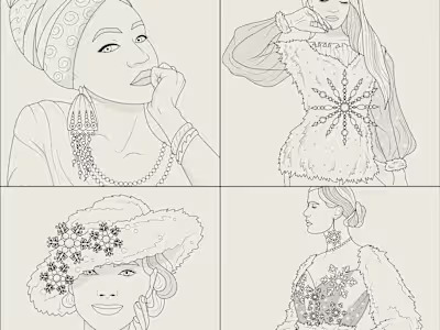 Illustrative Images for an Adult Coloring App