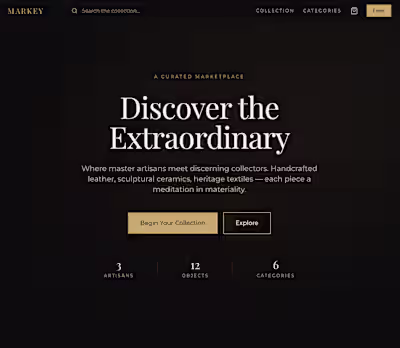 Markey
A multi-vendor marketplace connecting artisan