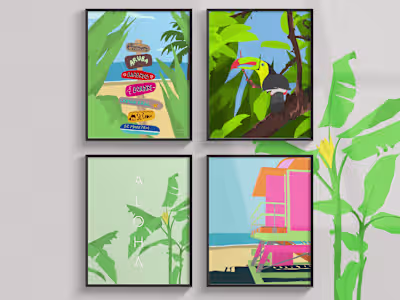 Set of 4 Colorful Prints ONLY DIGITAL DOWNLOAD Poster - Etsy Fr…