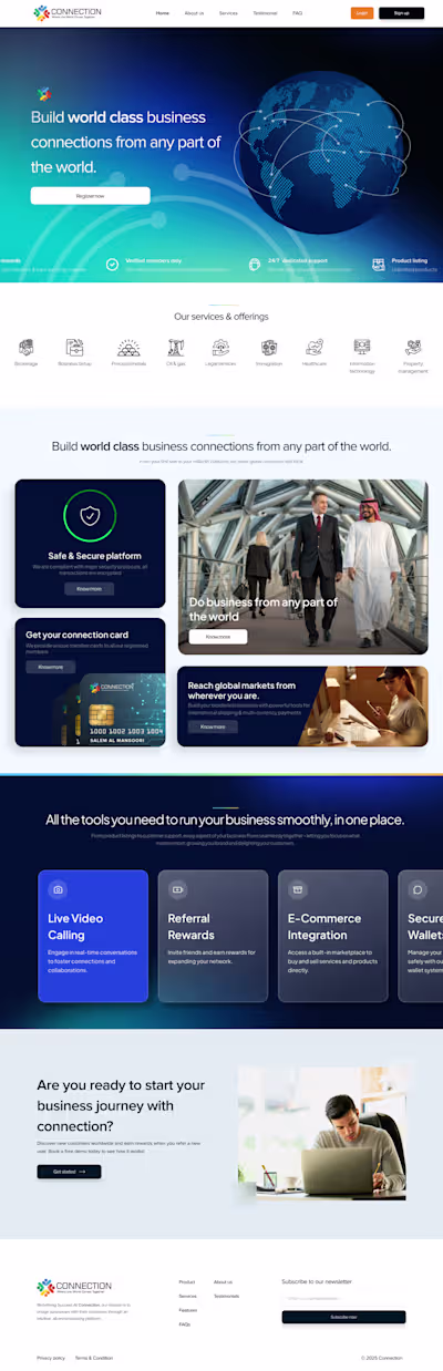 E-Commerce Website with 3D Animations for Connection.ae