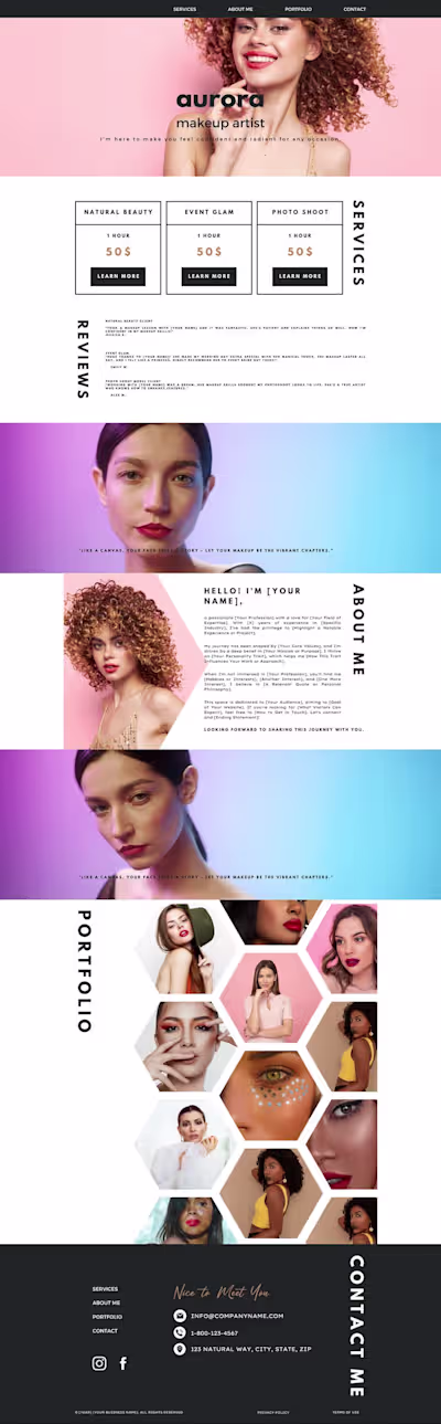 Website Template for Makeup Artist 