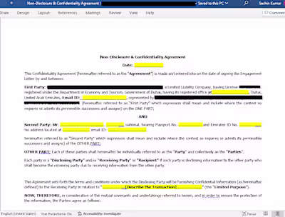 Non-Disclosure Agreement (NDA)