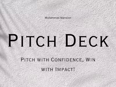 Graphic Designing | Pitch Deck | Presentation Design