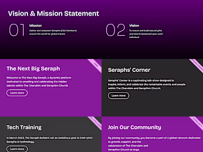 The Seraph Builders - A Standard Religious Organization Website