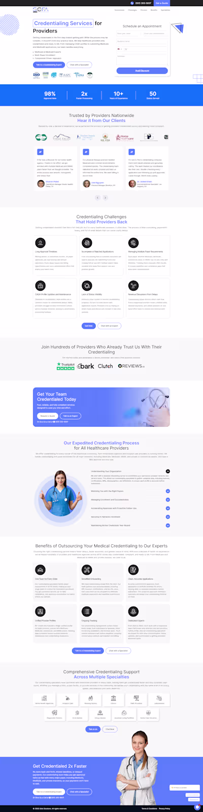 Developed this landing page for