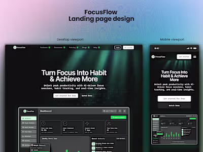 FocusFlow Landing Page Design