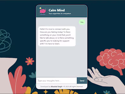 CalmMind AI Mental Health Companion Development