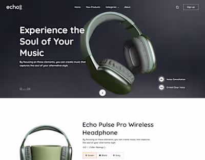 Echo, a headphone e-com website :: Behance