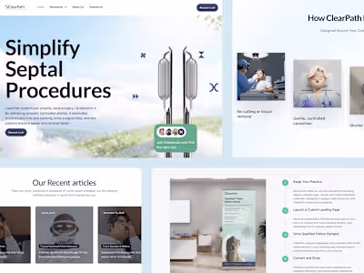 ClearPath Nasal Balloon System Healthcare Website redesign