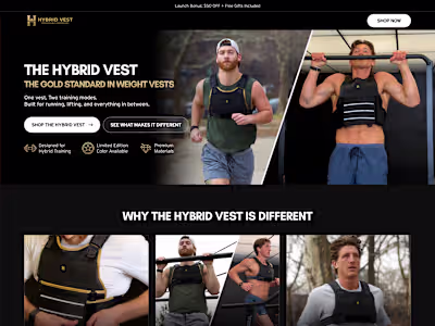 Hybrid Vest - Homepage Design