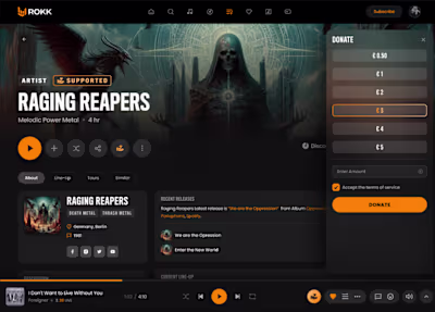 ROKK-Streaming Music Service Development