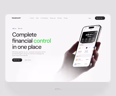 Fintech Hero Section Redesign for Tradeshift